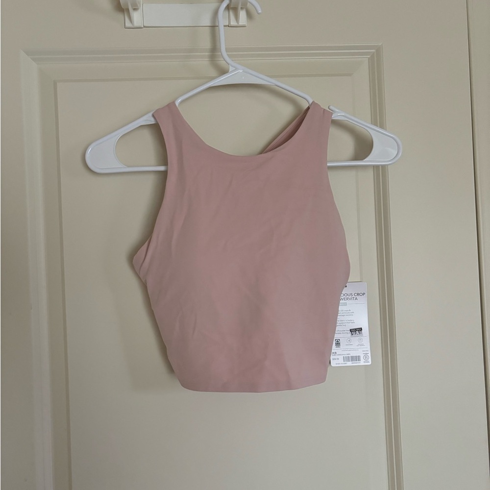 Athleta light pink crop top